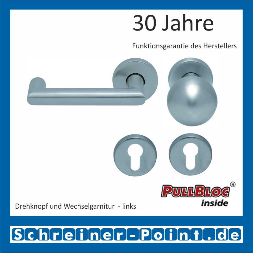 Scoop Thema U PullBloc Rundrosettengarnitur, Rosette Edelstahl matt